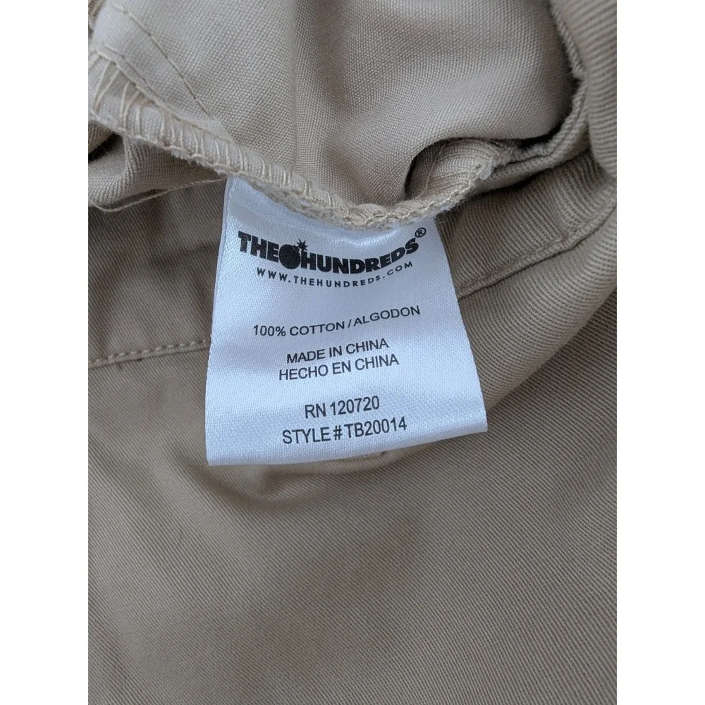 The Hundreds Cargo Pants Mens 36x32 Straight Khaki Cotton Travel Outdoors New - Picture 8 of 9